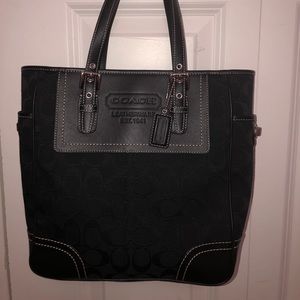 Coach Black Canvas and Leather Purse